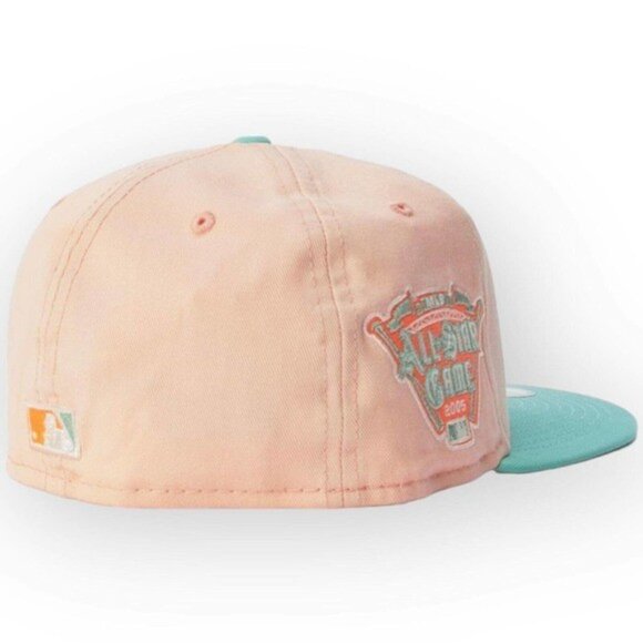 New Era Detroit Tigers Peach Mint 59FIFTY Fitted Hat 2005 All-Star Patch 7 3/8 - Picture 2 of 5